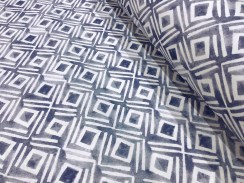 Ткань синяя геометрия Resort blue